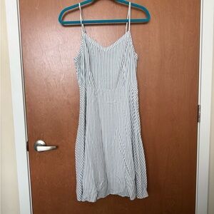 Old Navy Blue and White Striped Midi Dress